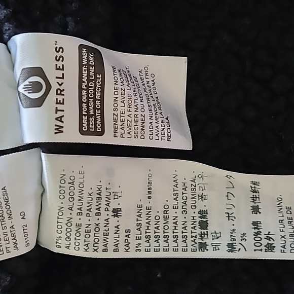 Levi's Original Black on Black Sherpa-Lined Classic Denim Trucker Jacket Size S - Picture 14 of 16